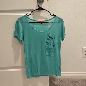 Sugar high dinosaur top with pocket. Size small.